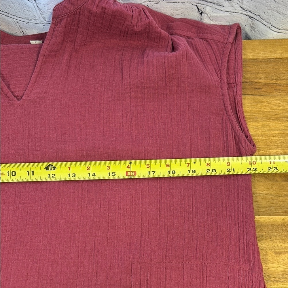 Pure Jill Dusty Rose Cotton V-Neck Dress Size Small - Picture 2 of 10